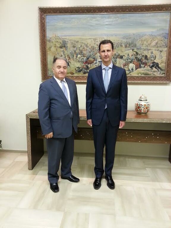 Ο Θεόδωρος Κατσανέβας με τον Πρόεδρο της Συρίας Μπασάρ Άλ Άσαντ