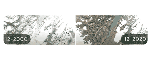 Παγετώνας Σερμερσόοκ (2000-2020) Εικόνα: Google Earth Timelapse