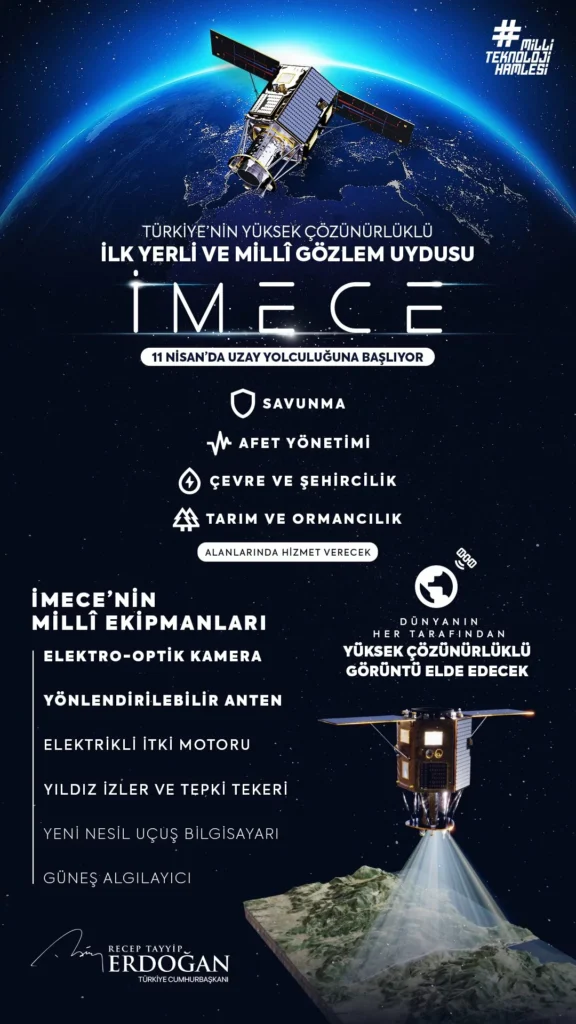Τουρκικός δορυφόρος IMECE. Εικόνα: twitter.com