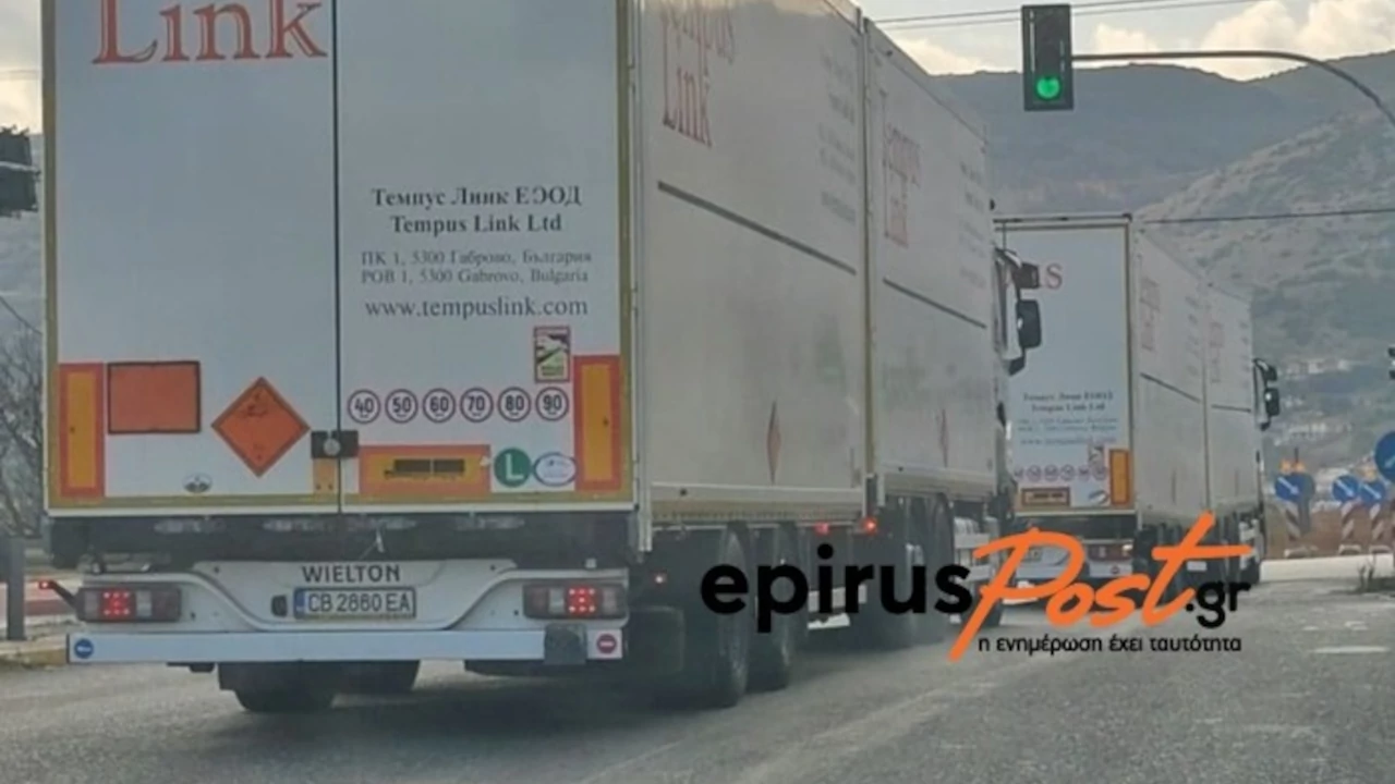 Φορτηγό της Tempus Link. Εικόνα: epiruspost.gr